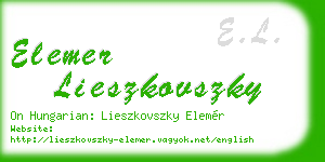 elemer lieszkovszky business card